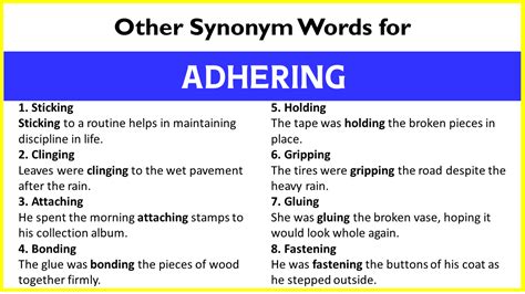 synonyms for adhere|other word for adhering.